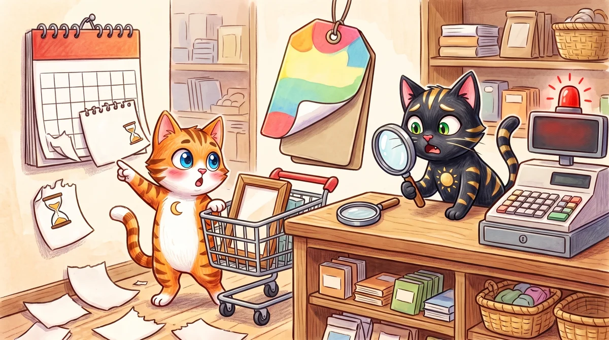 AMPM illustration: Advertised promo discounts may already be past due, turning back into full price when reaching checko