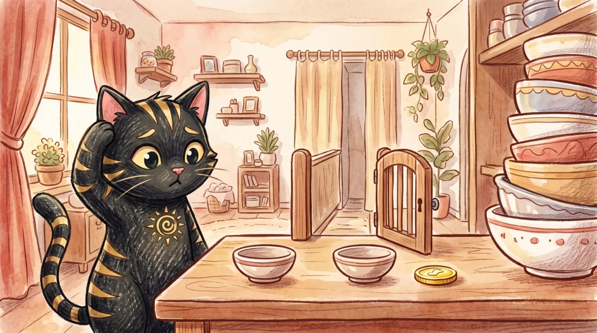 問問貓插圖：花錢買到一樣小碗