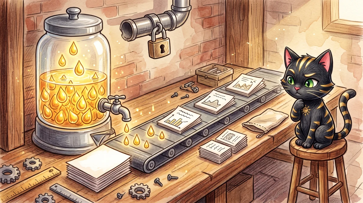 AMPM illustration: The starter credits do not refresh monthly, gradually draining from the sealed container as presentat