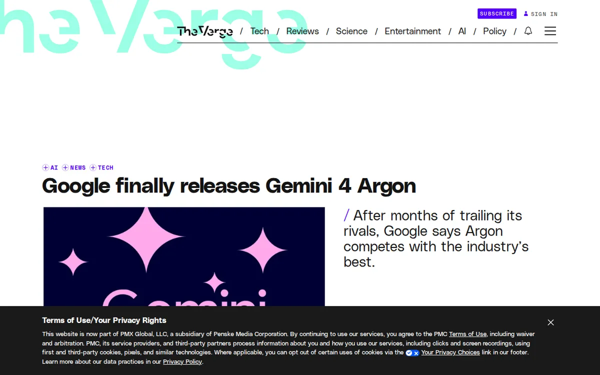 Gemini資料來源頁截圖:theverge.com,2026-10-14 擷取
