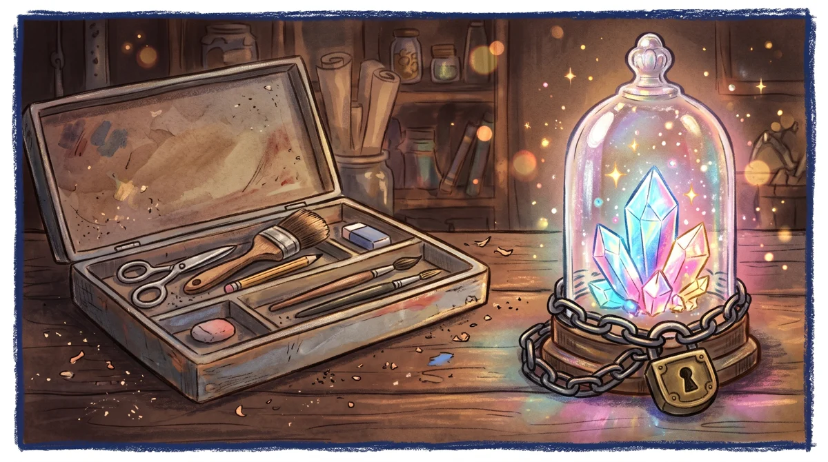 問問貓插圖：櫥窗裡的魔法晶石
