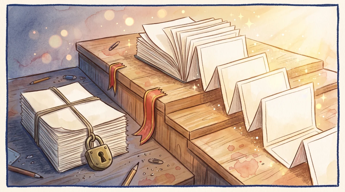 AMPM illustration: Turning whole document stacks into slides remains firmly padlocked on the starter tier, unlocking onl