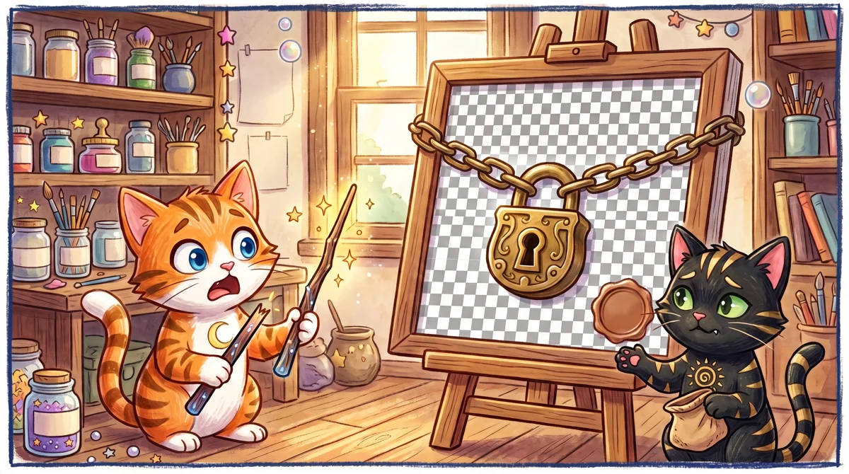 問問貓插圖：單次魔法棒用完即斷