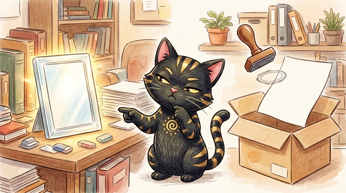 問問貓插圖：分享與下載的雙面畫框