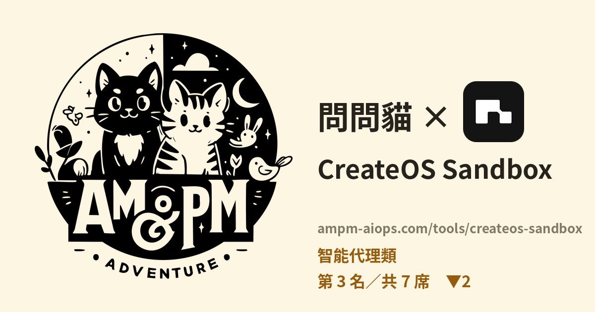 問問貓 × CreateOS Sandbox 價格與免費額度實查
