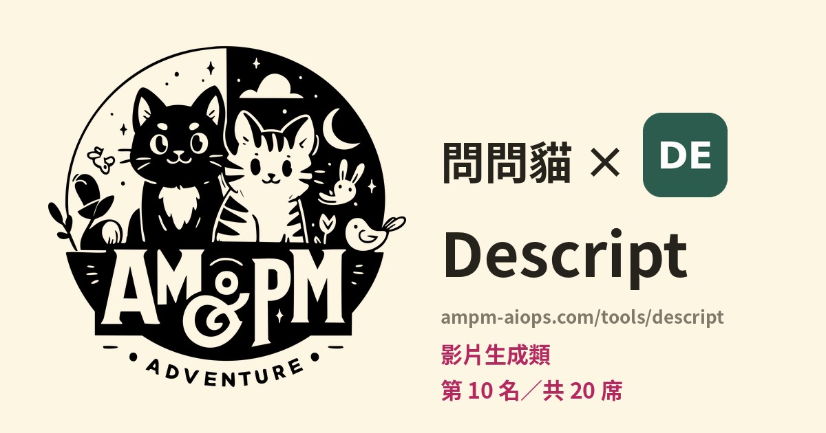問問貓 × Descript 價格與免費額度實查