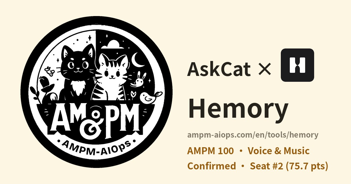 AMPM AI Ops × Hemory: verified pricing and free tier