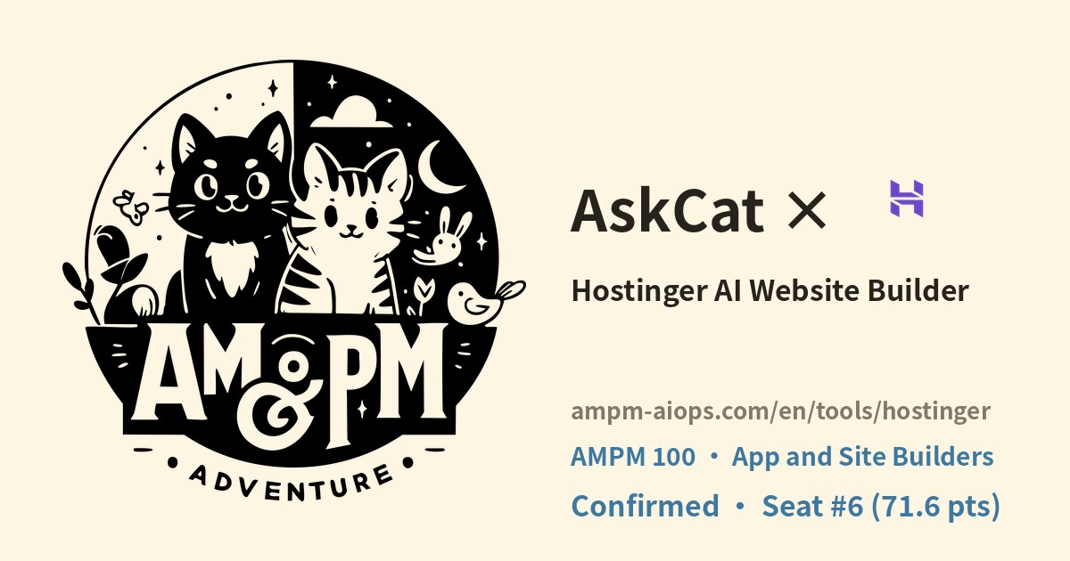 AMPM AI Ops × Hostinger AI Website Builder: verified pricing and free tier