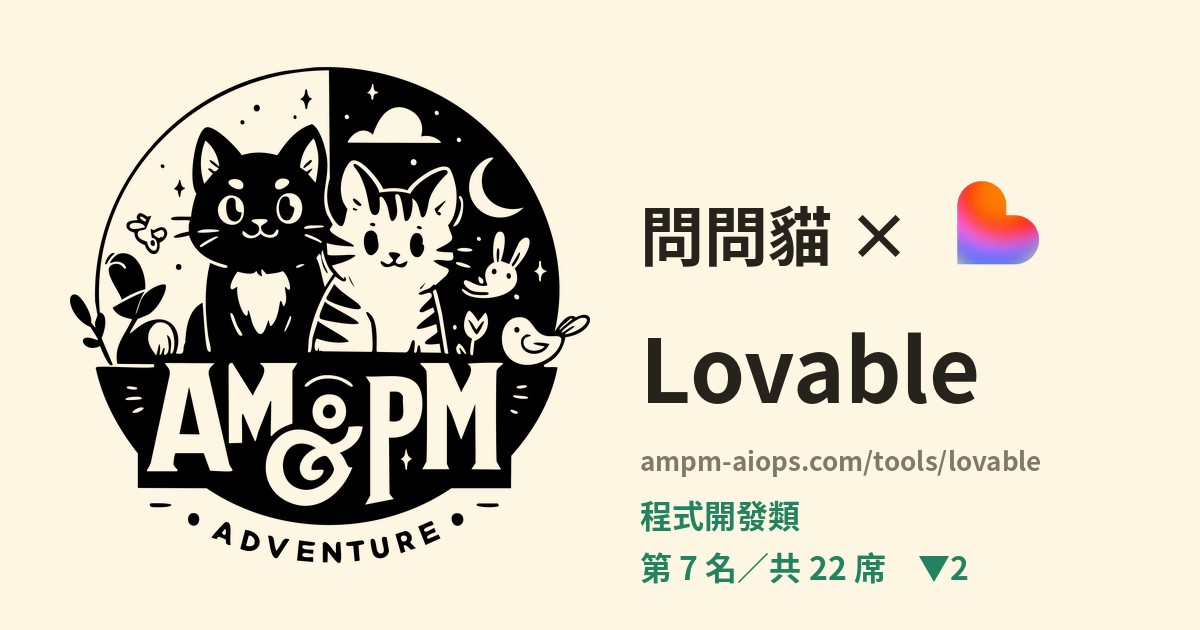 問問貓 × Lovable 價格與免費額度實查