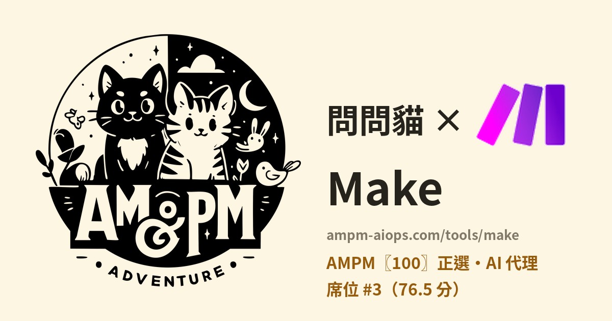 問問貓 × Make 價格與免費額度實查