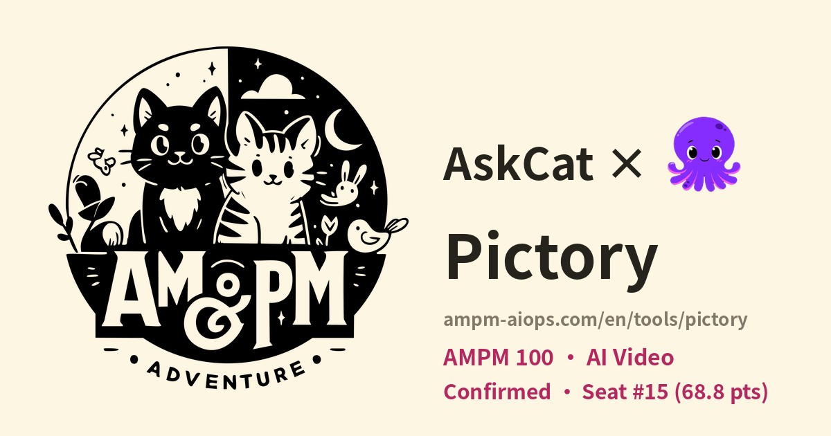 AMPM AI Ops × Pictory: verified pricing and free tier