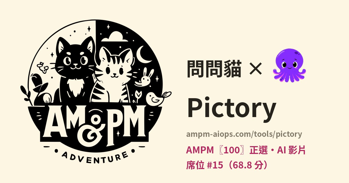 問問貓 × Pictory 價格與免費額度實查