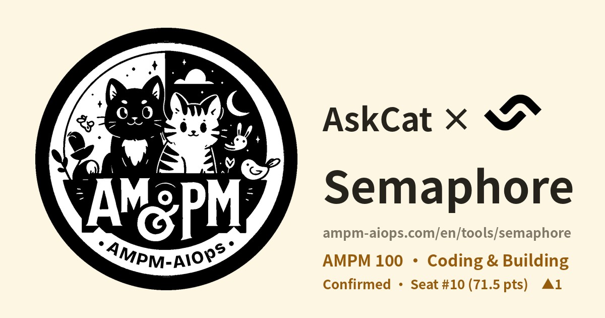 AMPM AI Ops × Semaphore: verified pricing and free tier