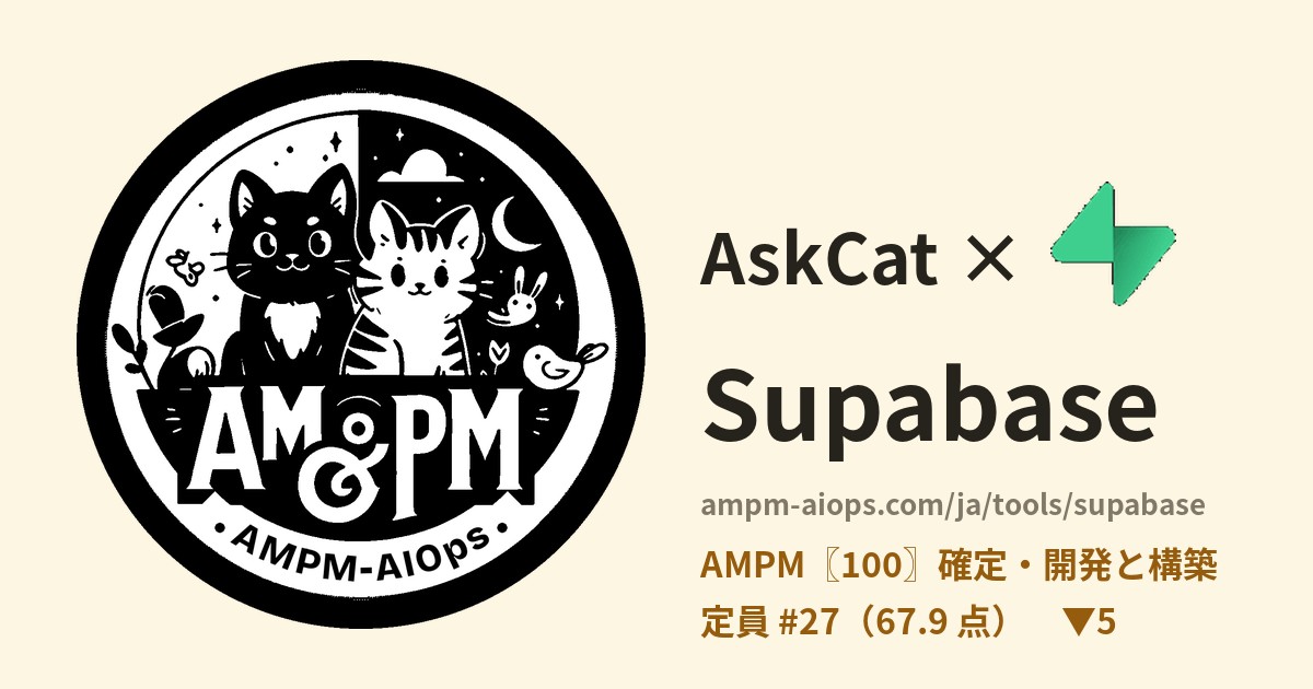 問問貓 × Supabase 料金と無料枠の実査