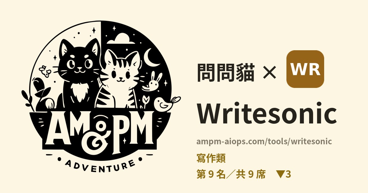 問問貓 × Writesonic 價格與免費額度實查
